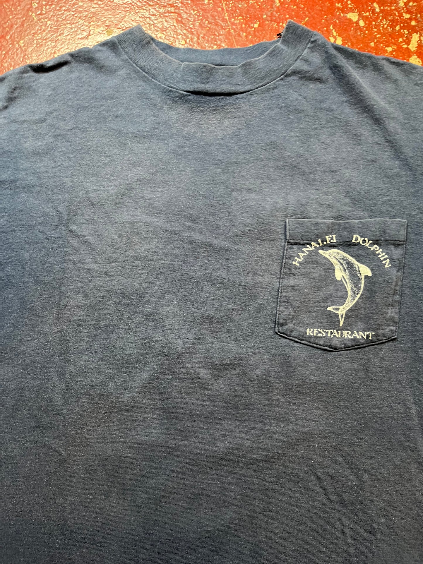 1977 Hannalei Dolphin Restaurant Pocket Tee