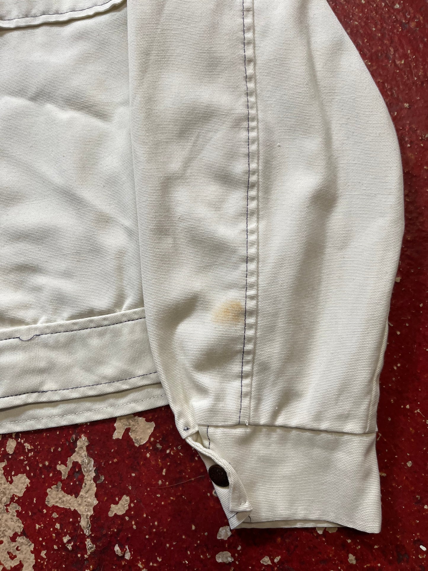 70s Lewis Clark State White Snap Jacket