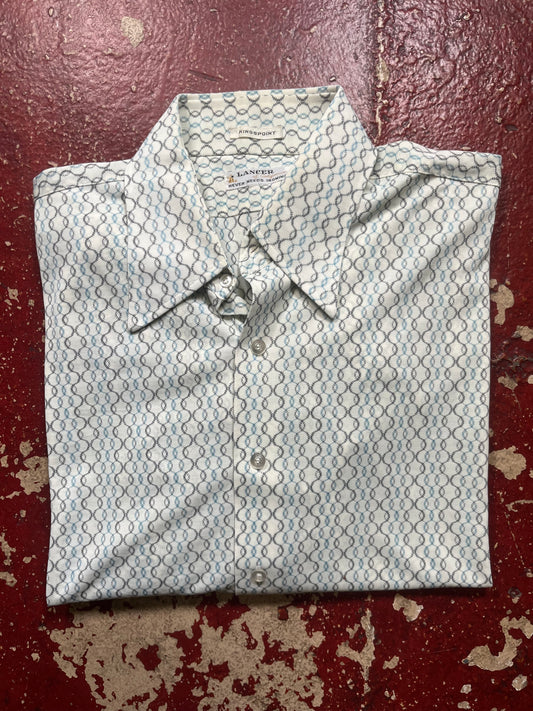 70s Lancer Polyester Long Sleeve Button Up Shirt