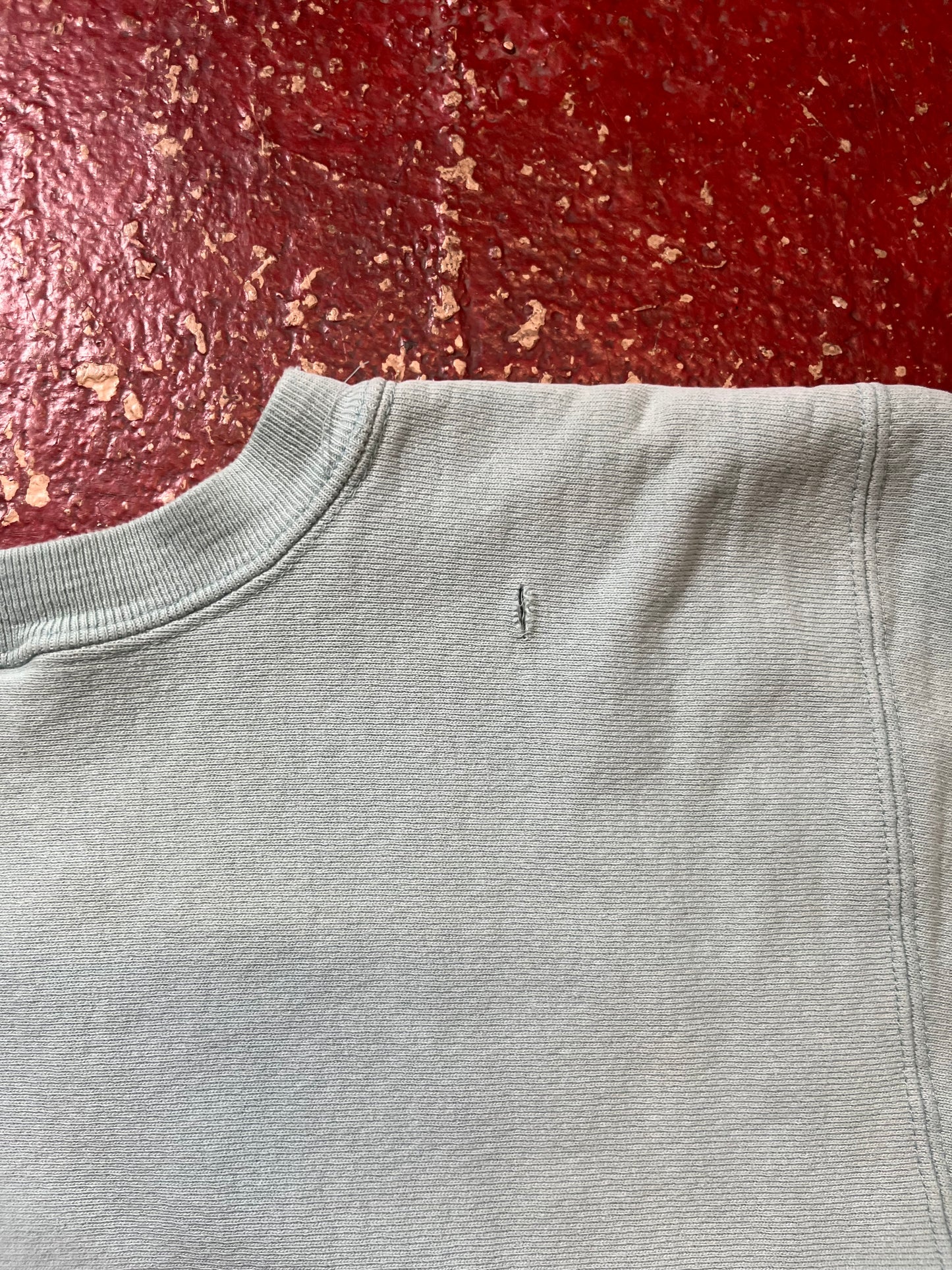 90s Champion Reverse Weave Teal Logo Crewneck