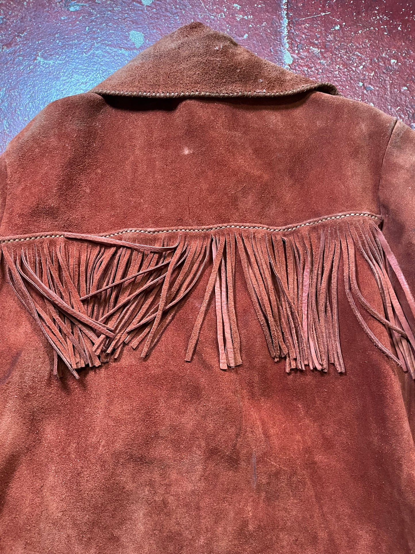 60s/70s Fringe Suede Orange Jacket