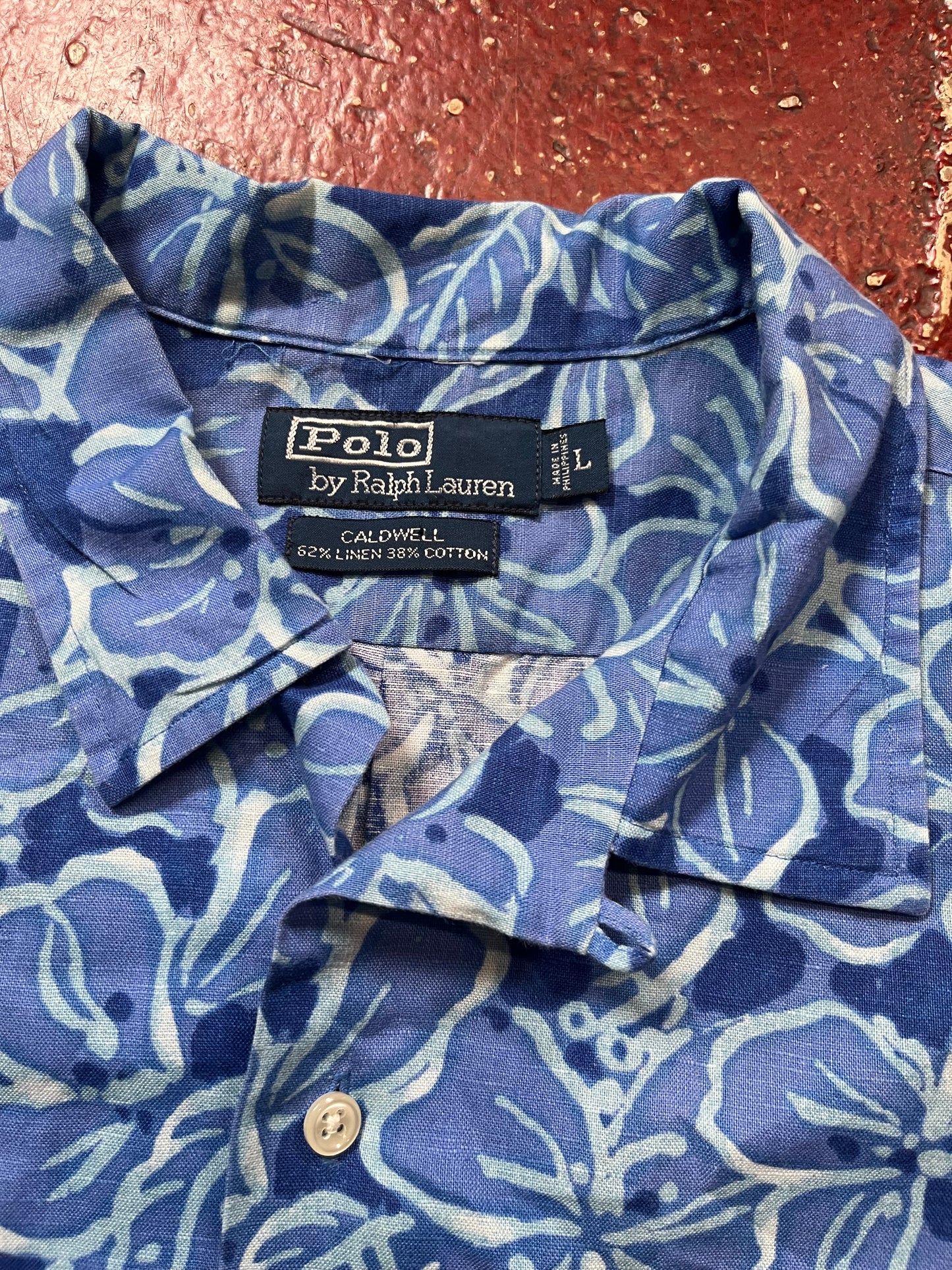 90s Polo Hawaiian Loop Collar Short Sleeve Shirt