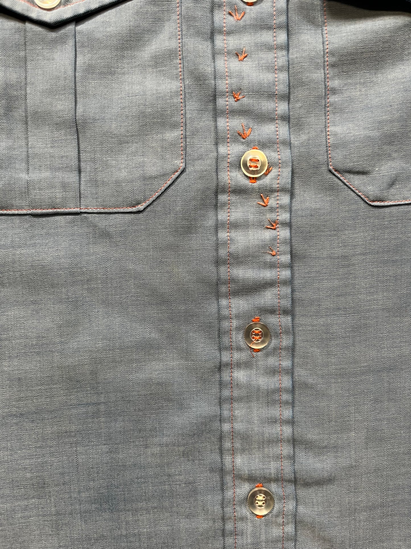 80s/90s LL Bean Cave Drawings Chambray Long Sleeve Shirt