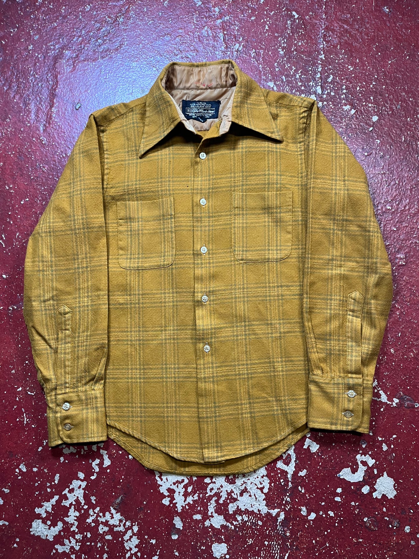 70s Sears Yellow & Brown Long Sleeve Shirt