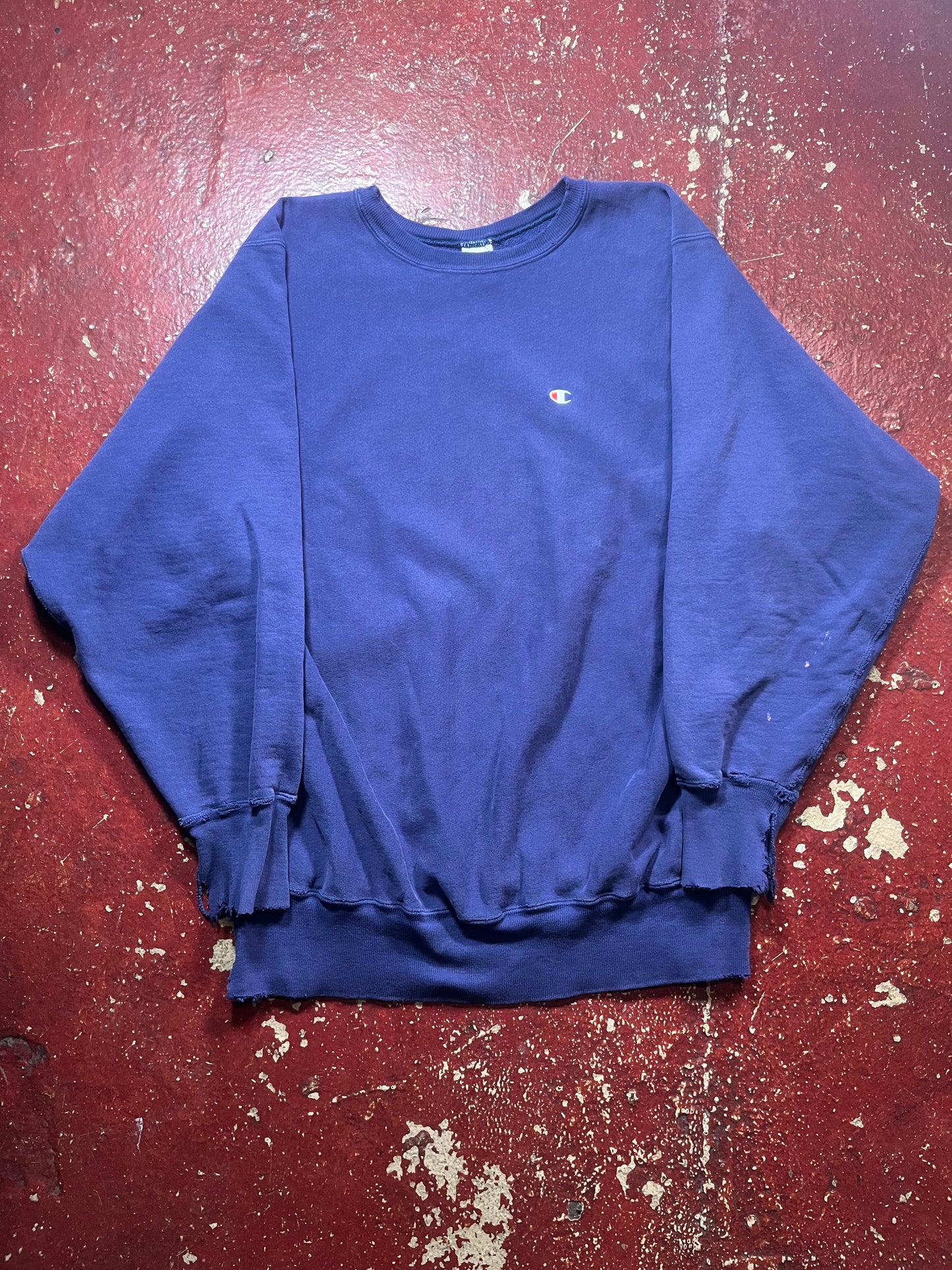 90s Champion Reverse Weave Logo Purple Crewneck