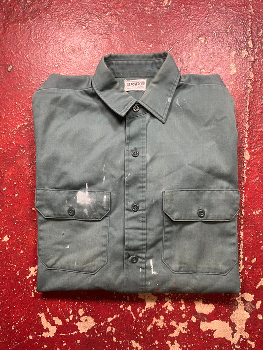 60s Koratron Green Work Long Sleeve Shirt