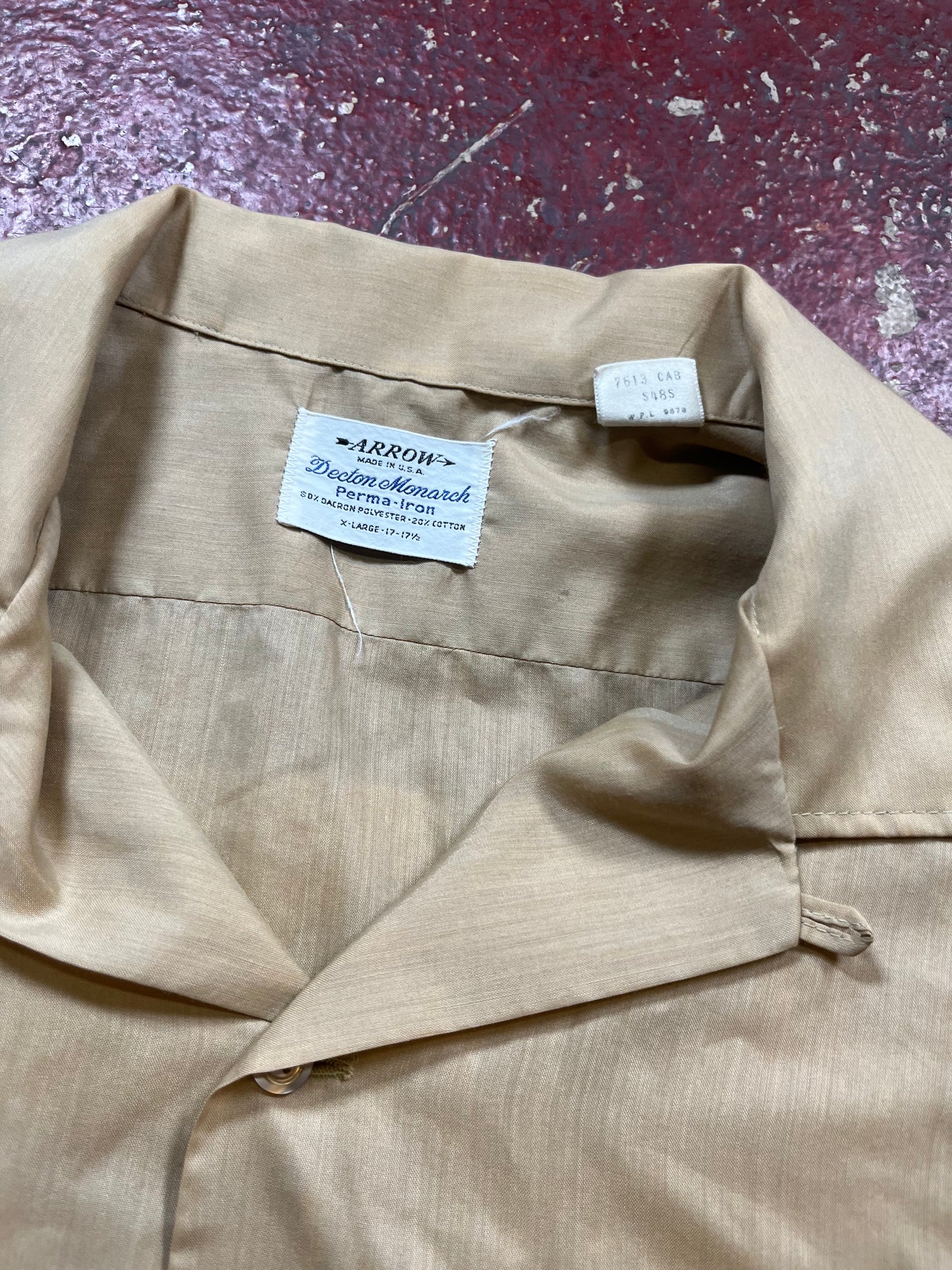 60s Arrow Polyester Loop Collar Short Sleeve Shirt