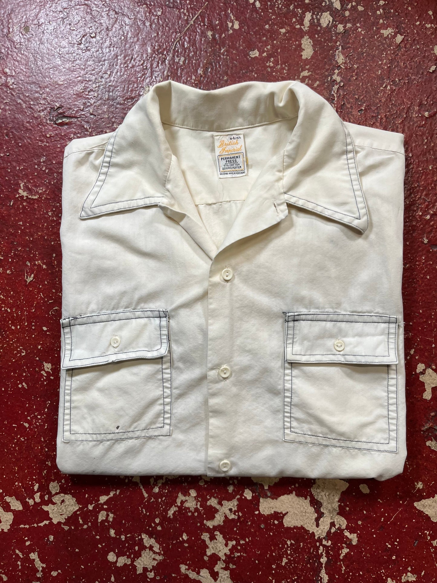 70s/80s British Imperial White Short Sleeve Shirt