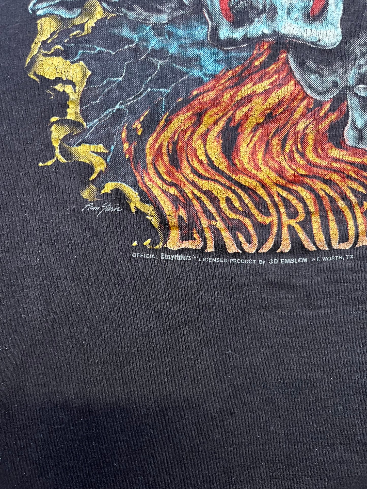 1986 3D Emblem Easyriders Melting Skulls Tee