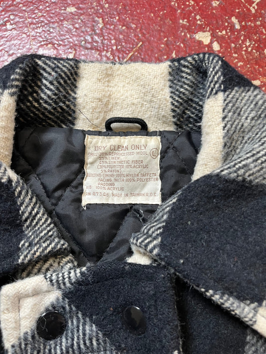 70s Black & White Plaid Jacket