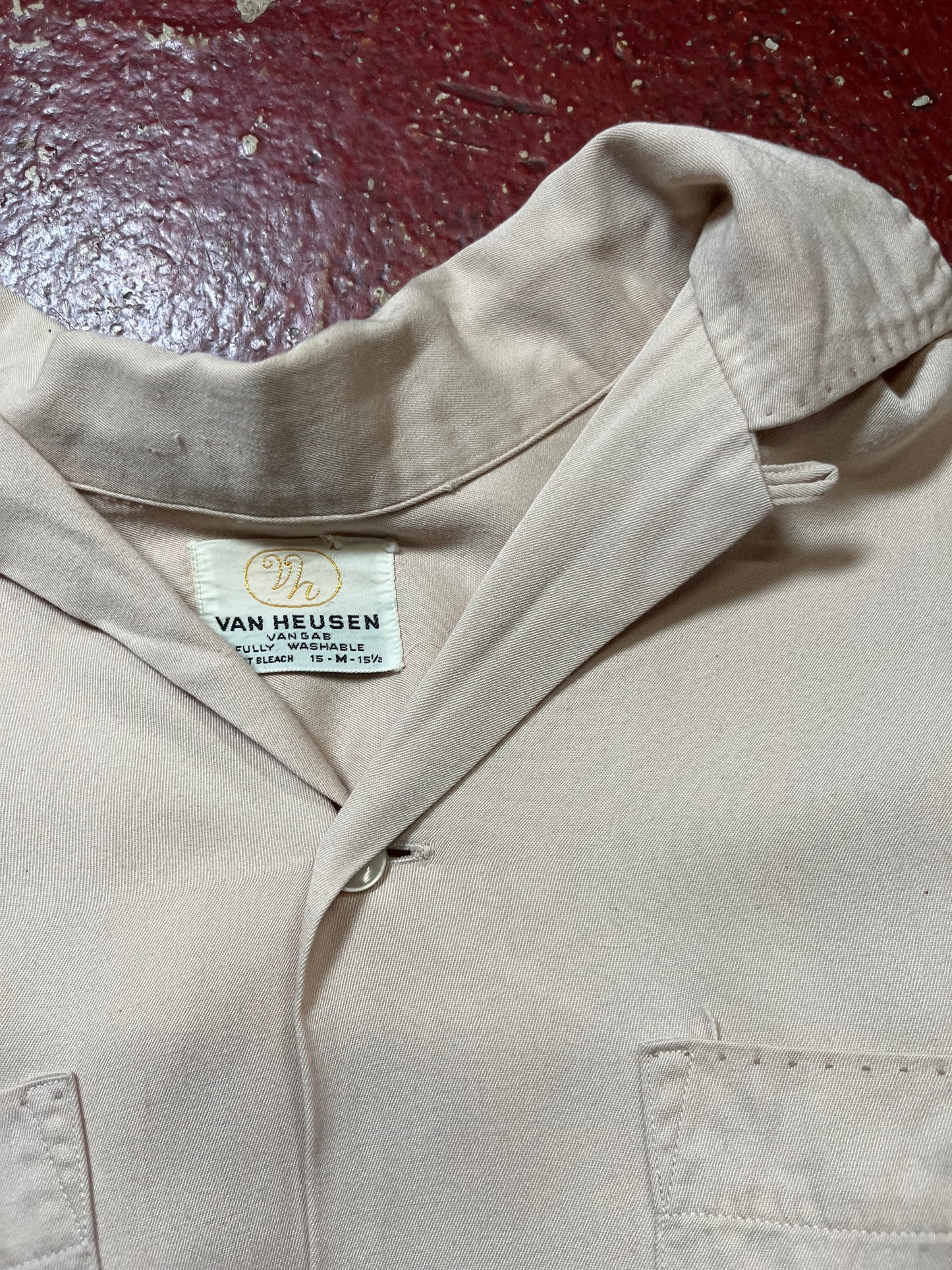 60s Van Heusen Rayon Loop Collar Long Sleeve Shirt