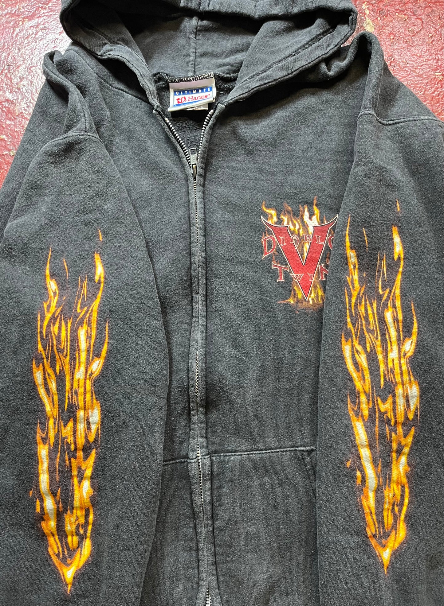 00s Diablo V Twin Flames Zip Up Hoodie