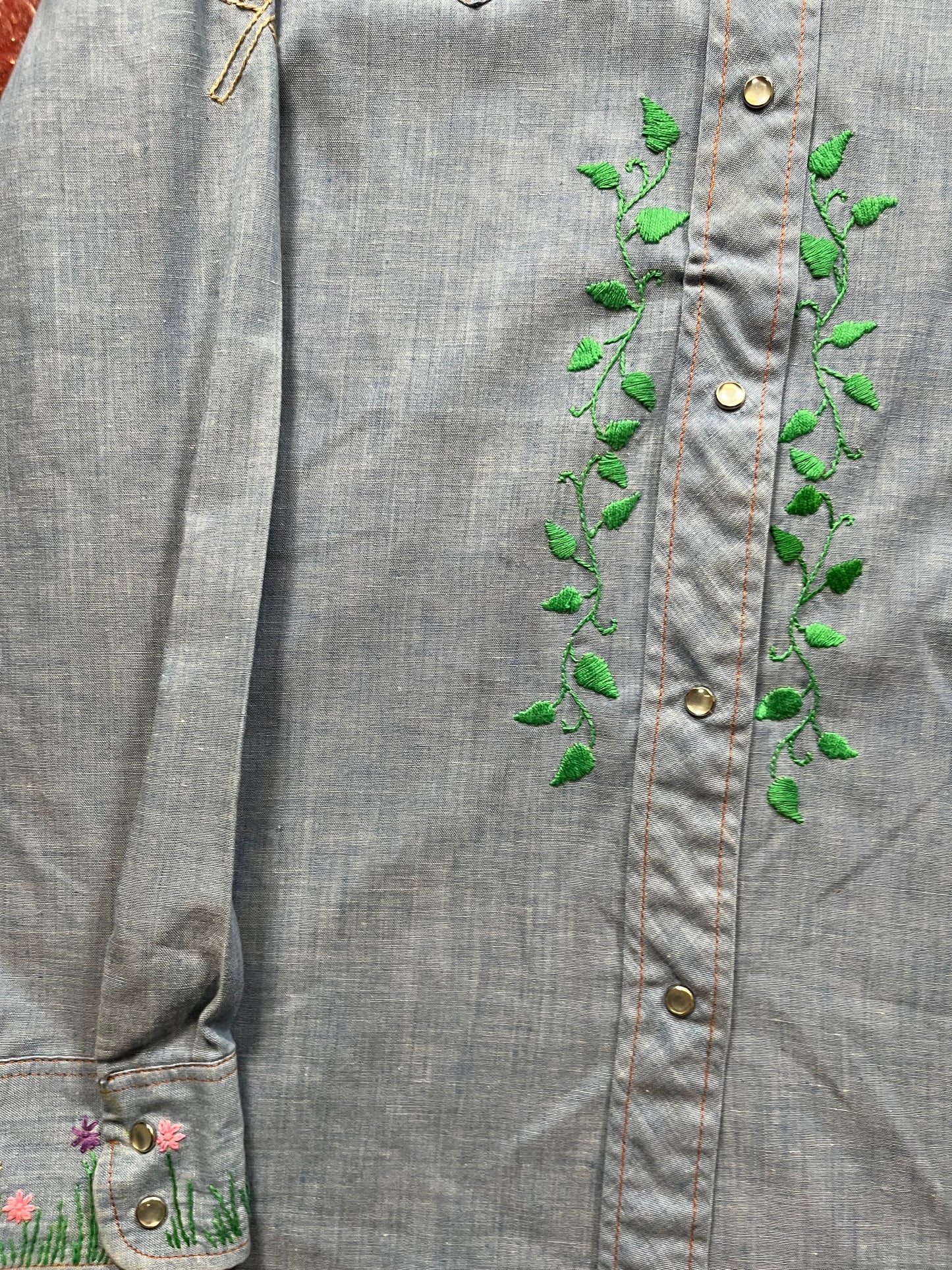 70s Levi’s Flowers Chambray Long Sleeve Shirt