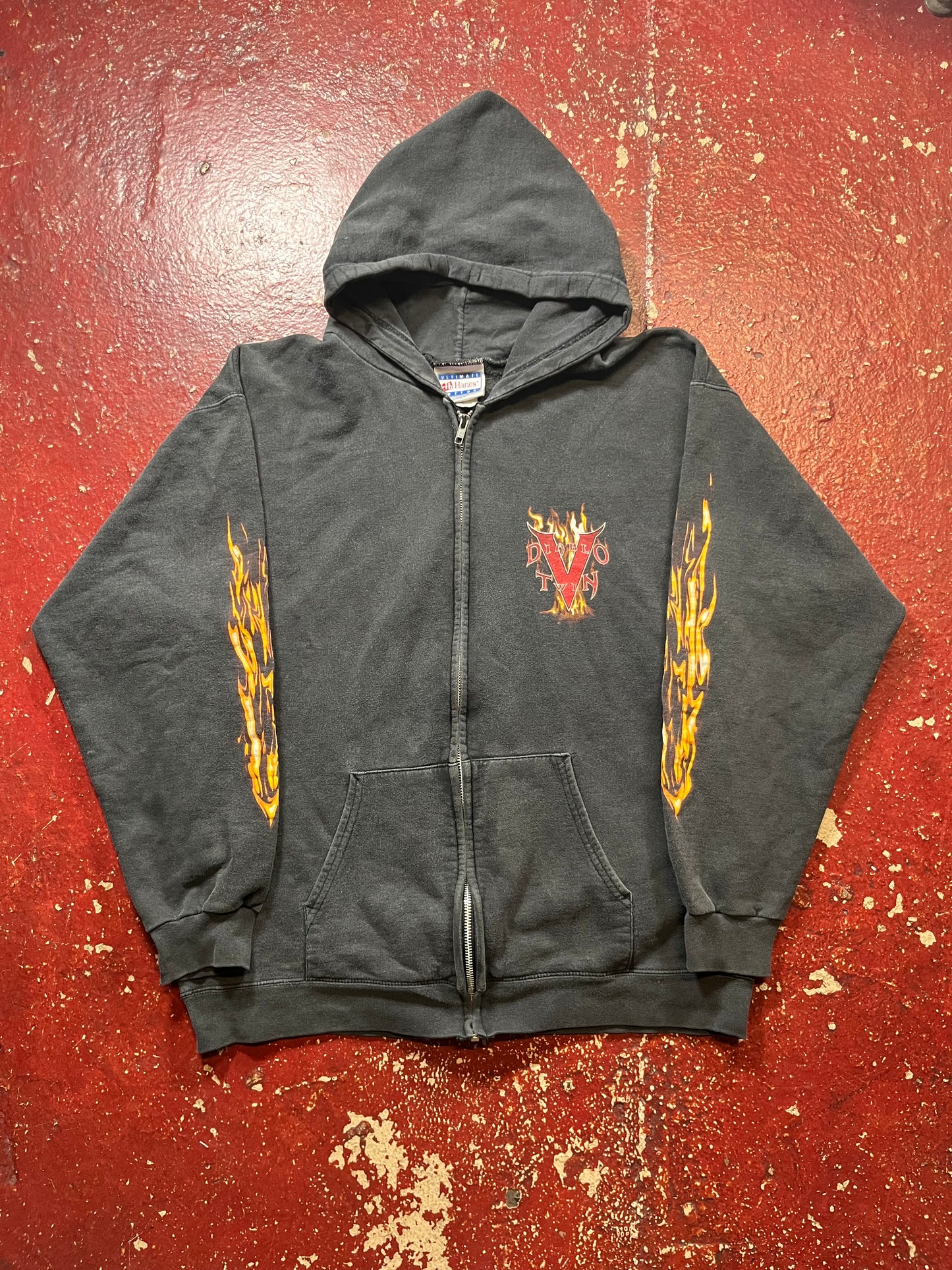 00s Diablo V Twin Flames Zip Up Hoodie