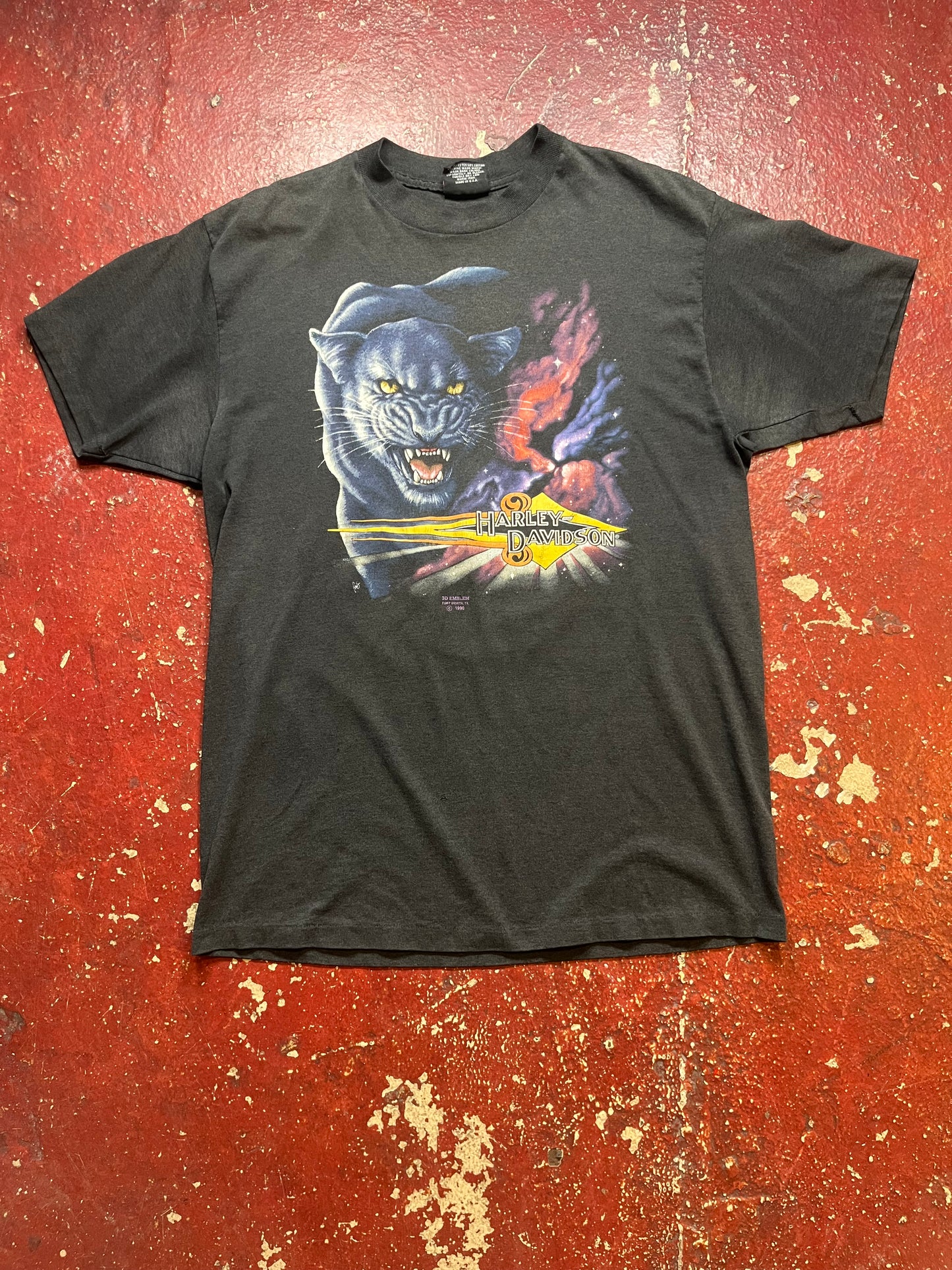 1990 3D Emblem Harley Davidson Panther Tee