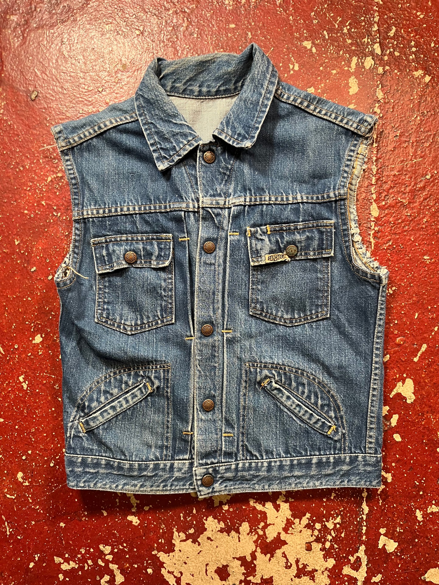 60s/70s Gauchos Pleated Denim Vest