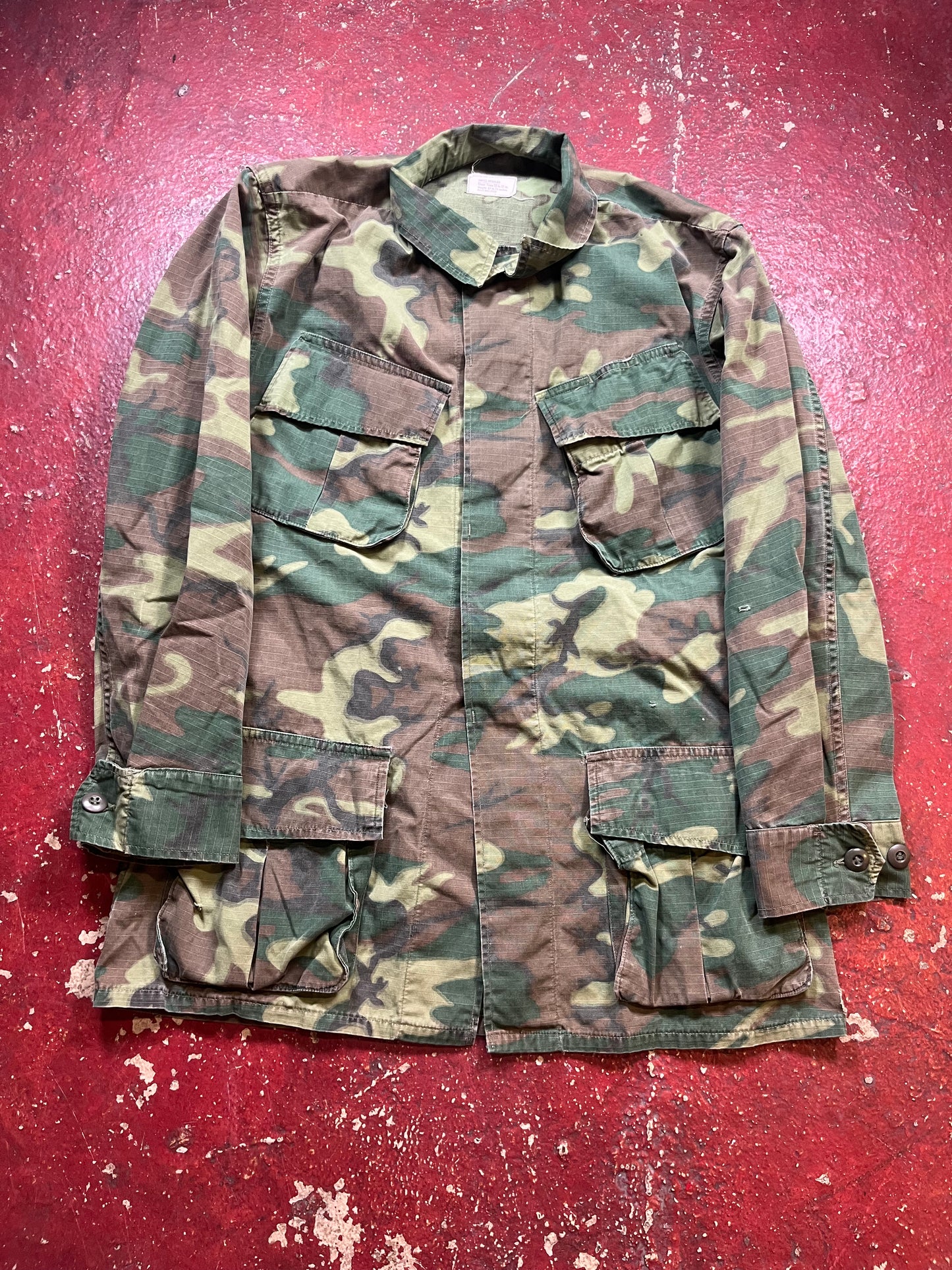 60s/70s Slant Pocket Camo Long Sleeve Shirt