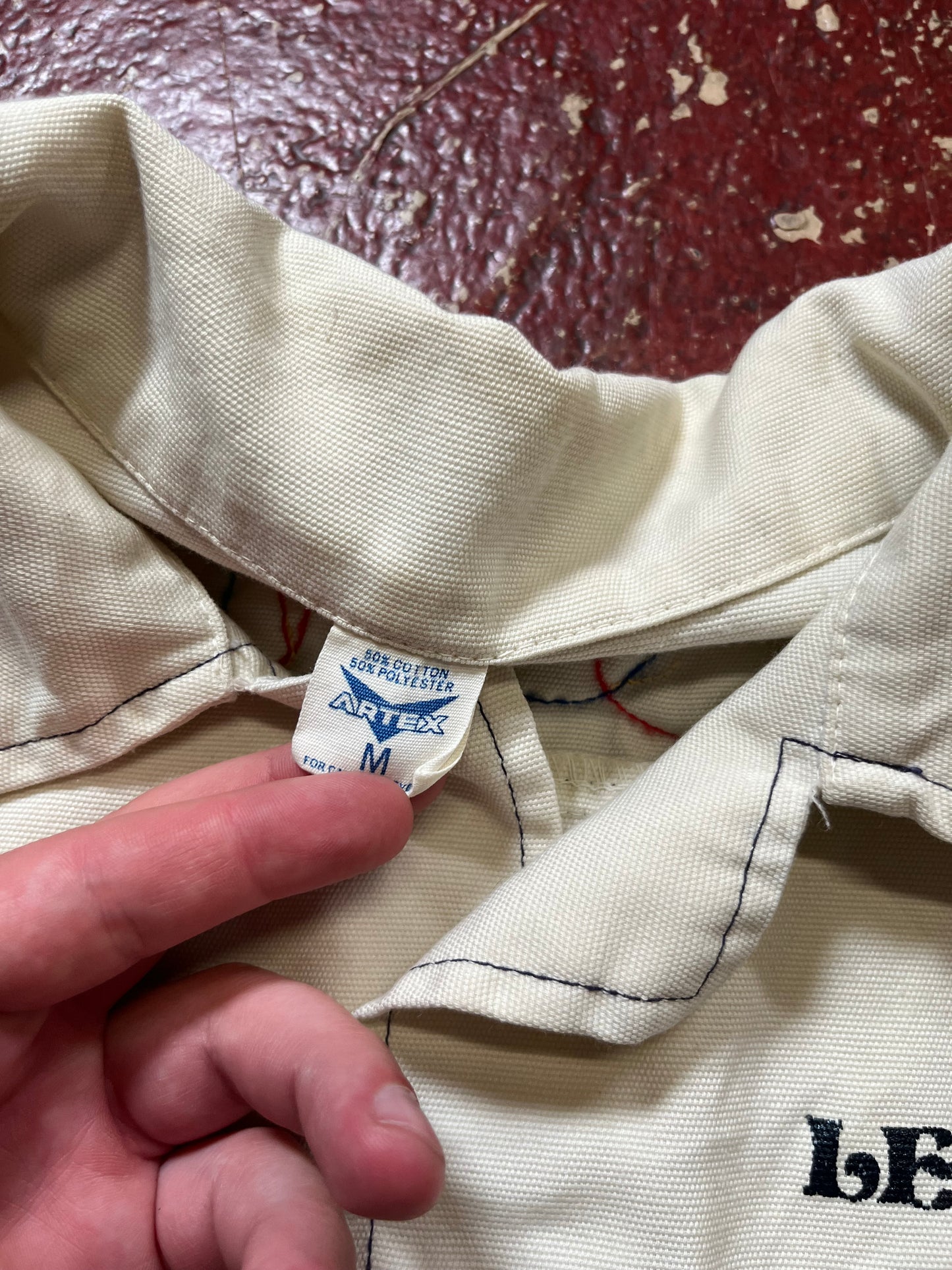 70s Lewis Clark State White Snap Jacket