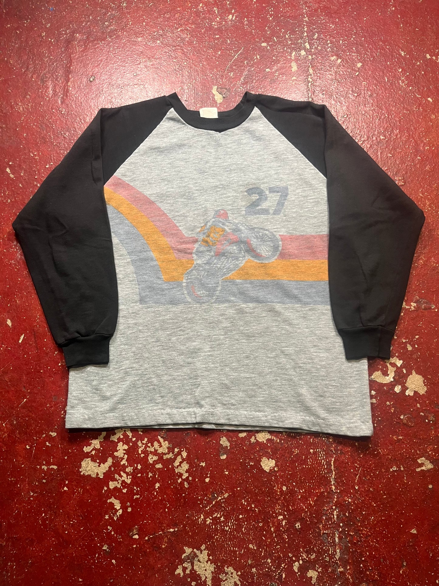 80s Motorcycle Raglan Crewneck