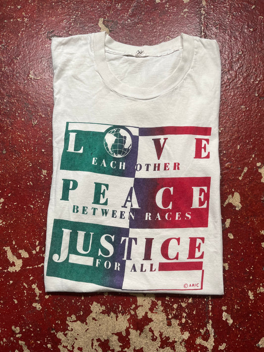 80s Love Peace & Justice Tee