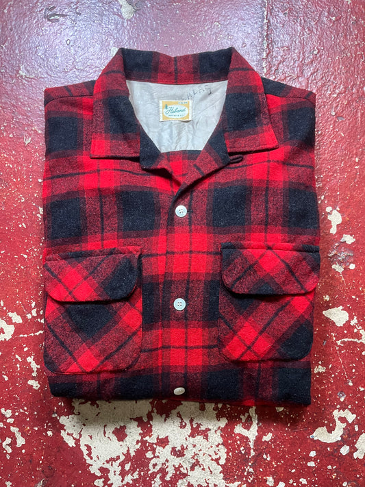60s Haband Plaid Long Sleeve Board Shirt