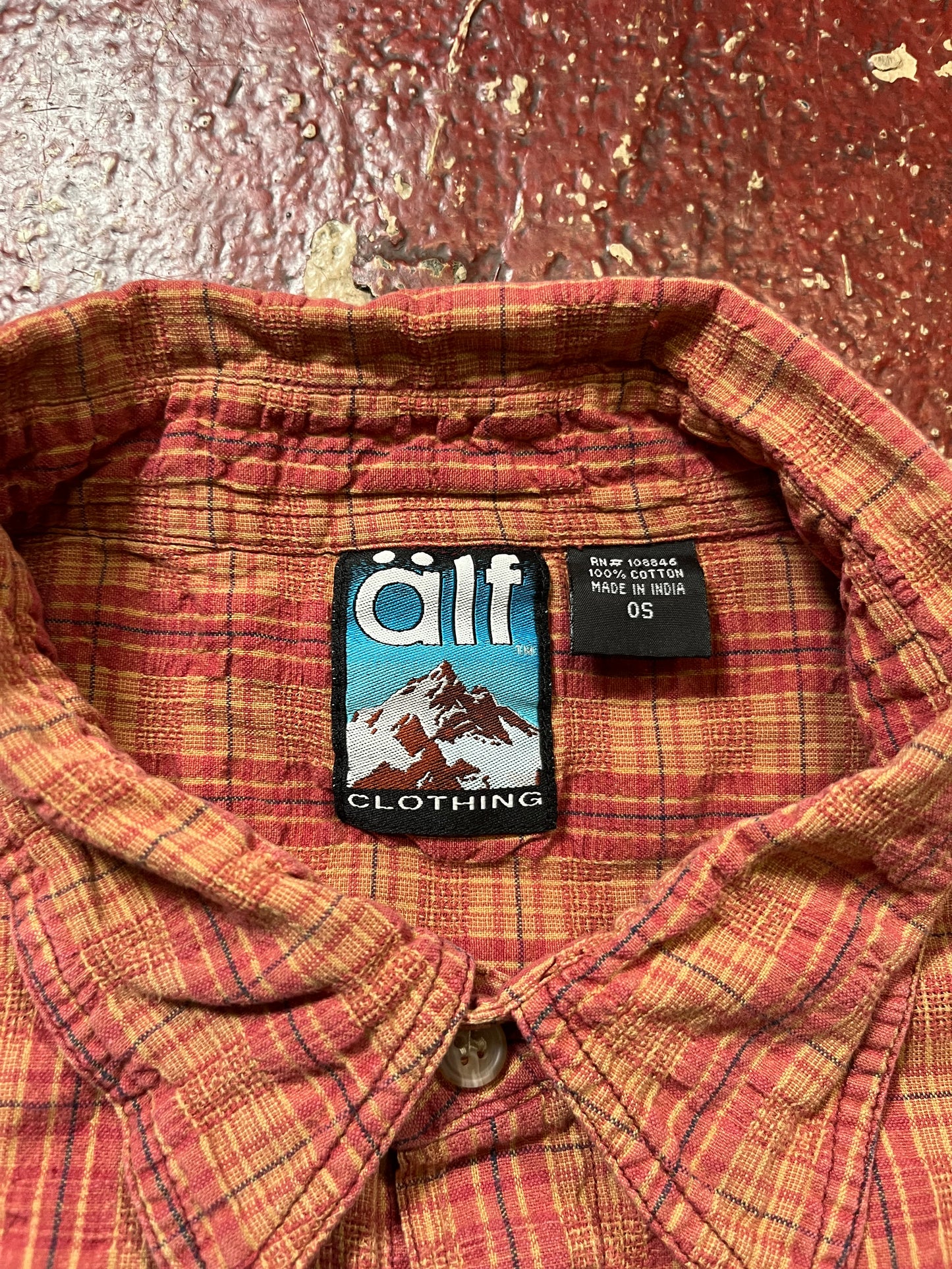 90s Alf Orange & Red Short Sleeve Shirt