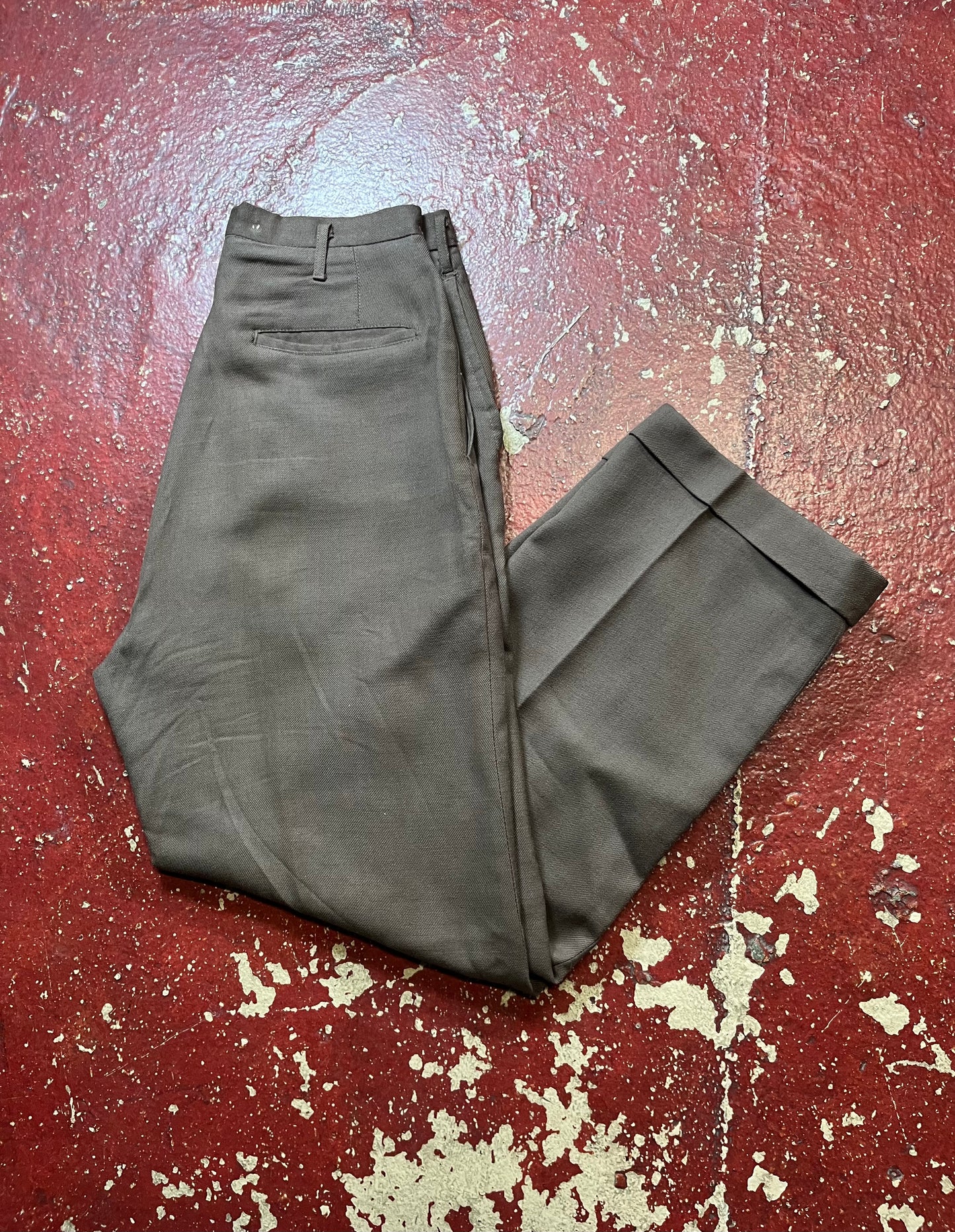 50s Brown Drop Loop Pants