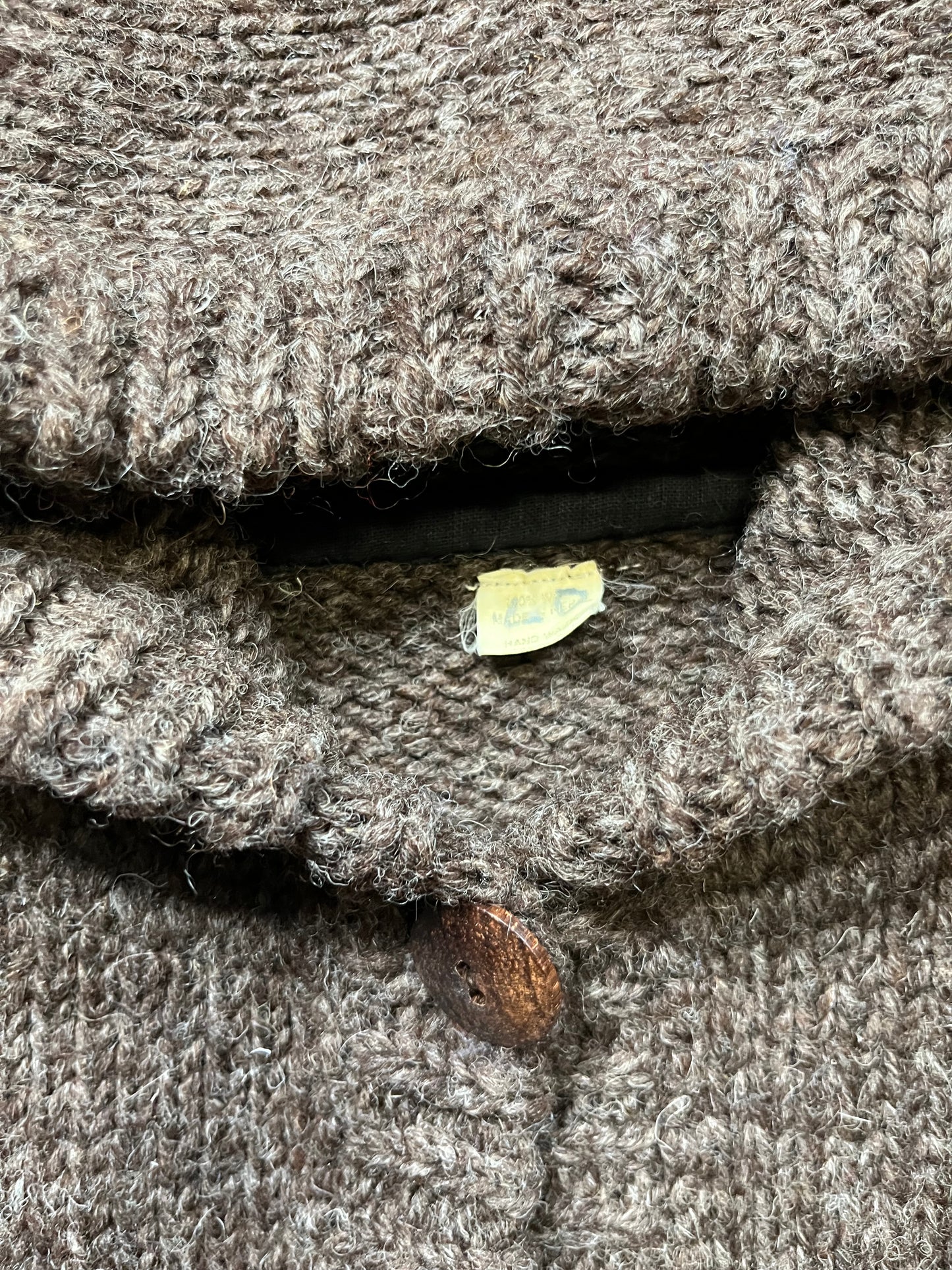 80s Brown Striped Wool Hoodie