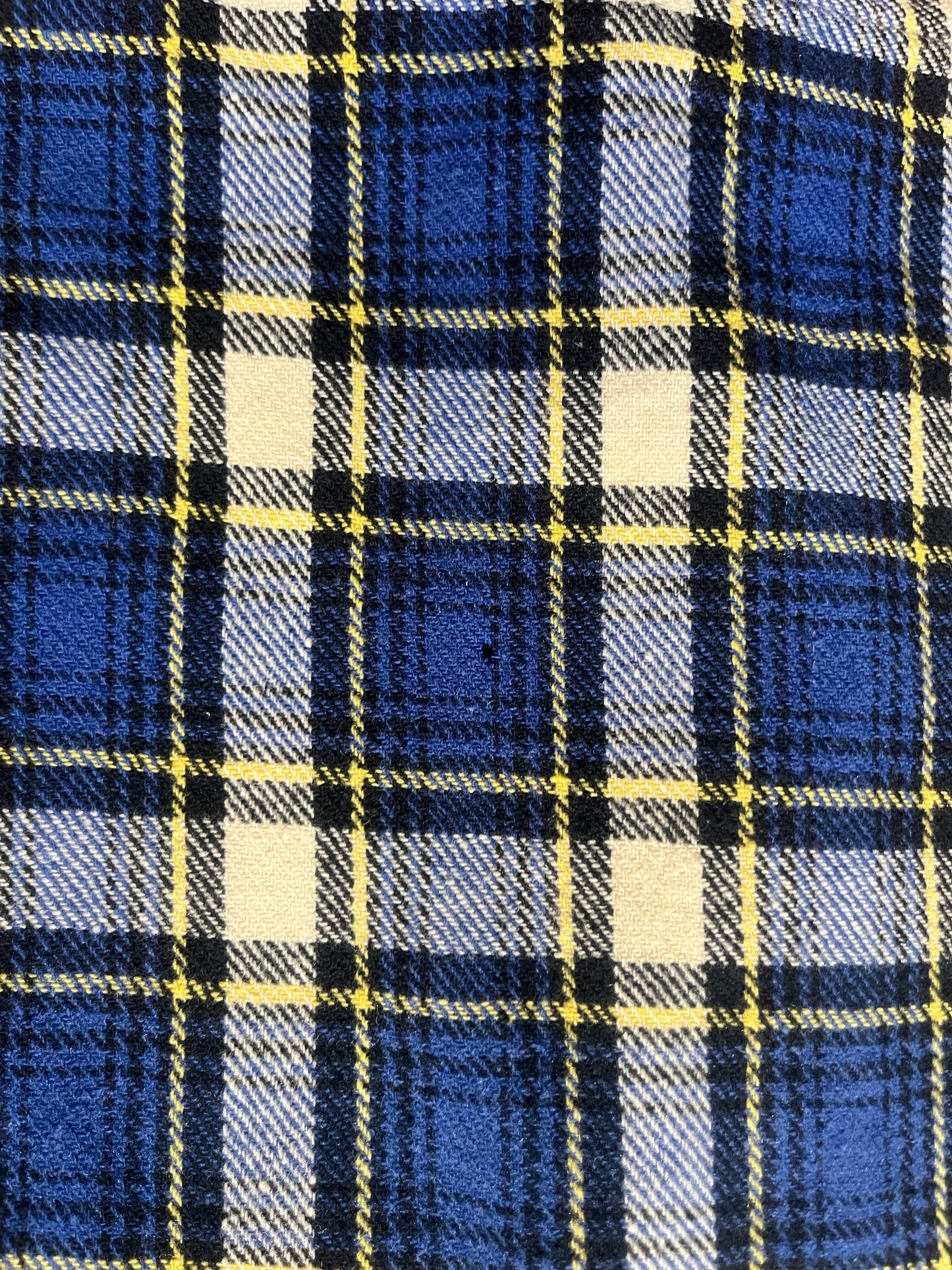 50s Campus Tartan Plaids Blue & Yellow Wool Flannel