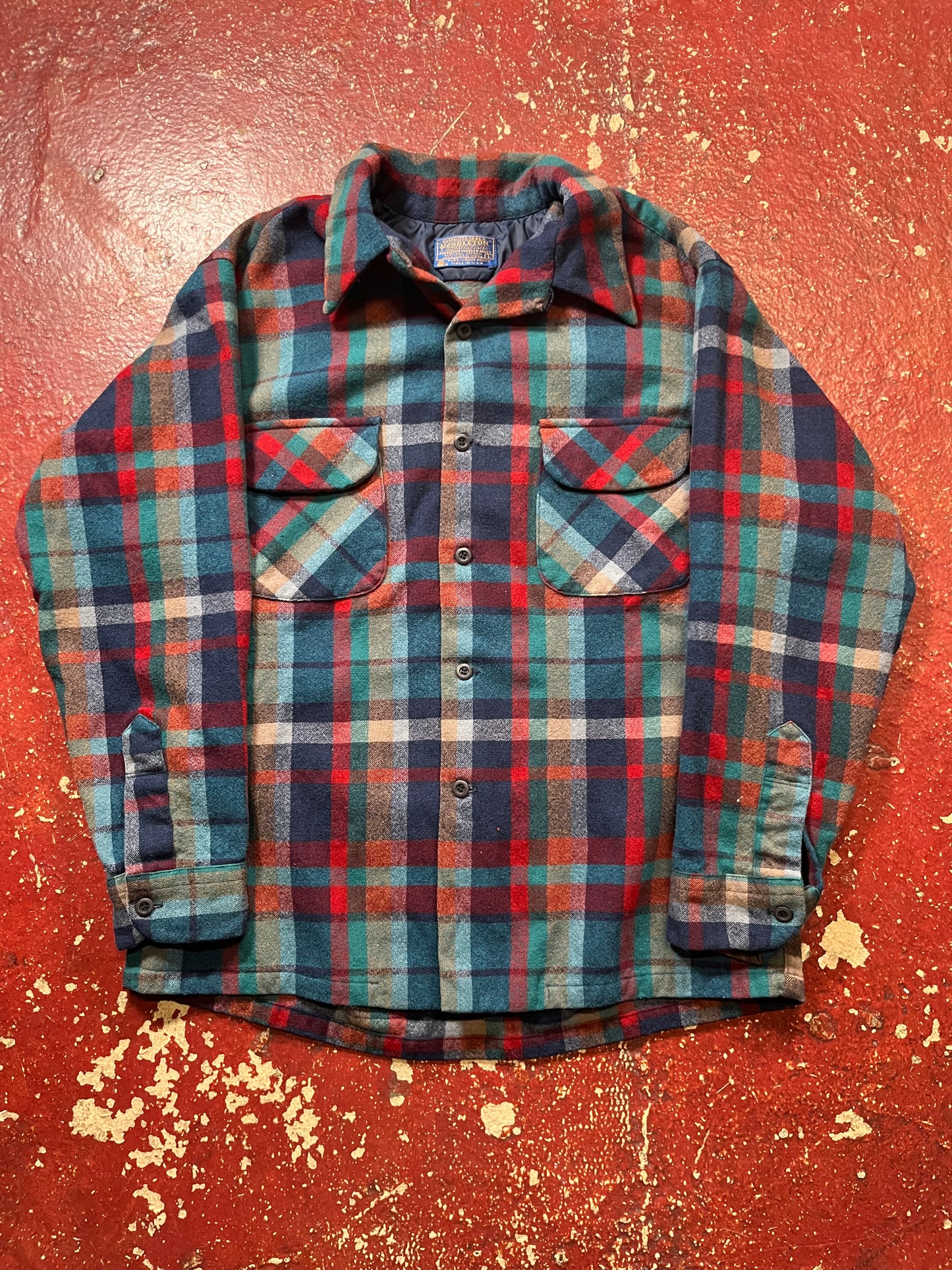 60s Pendleton Blue & Red Board Shirt