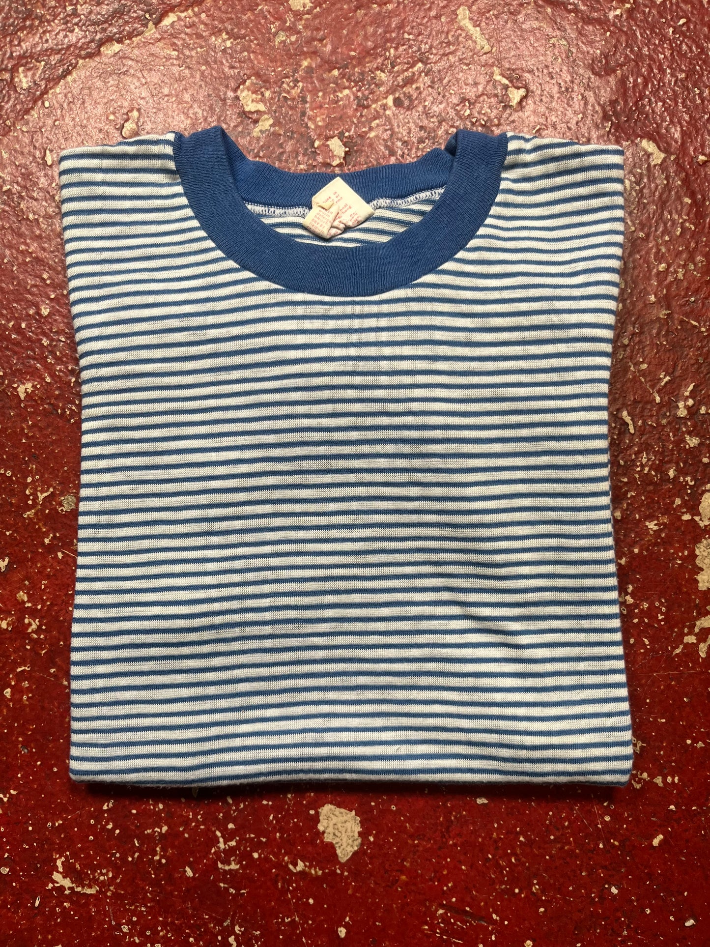 70s/80s Blue Striped Ringer Tee