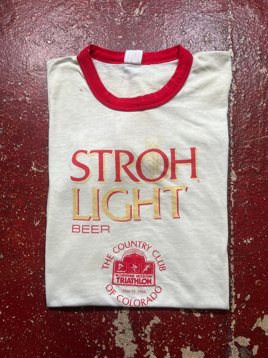 1984 Triathlon Stroh Light Ringer Tee