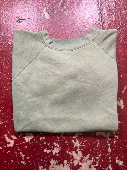 60s Green Cut Off Crewneck