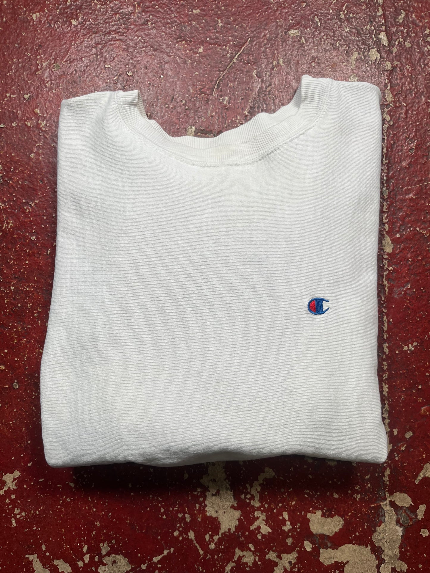 90s Champion Reverse Weave White Logo Crewneck