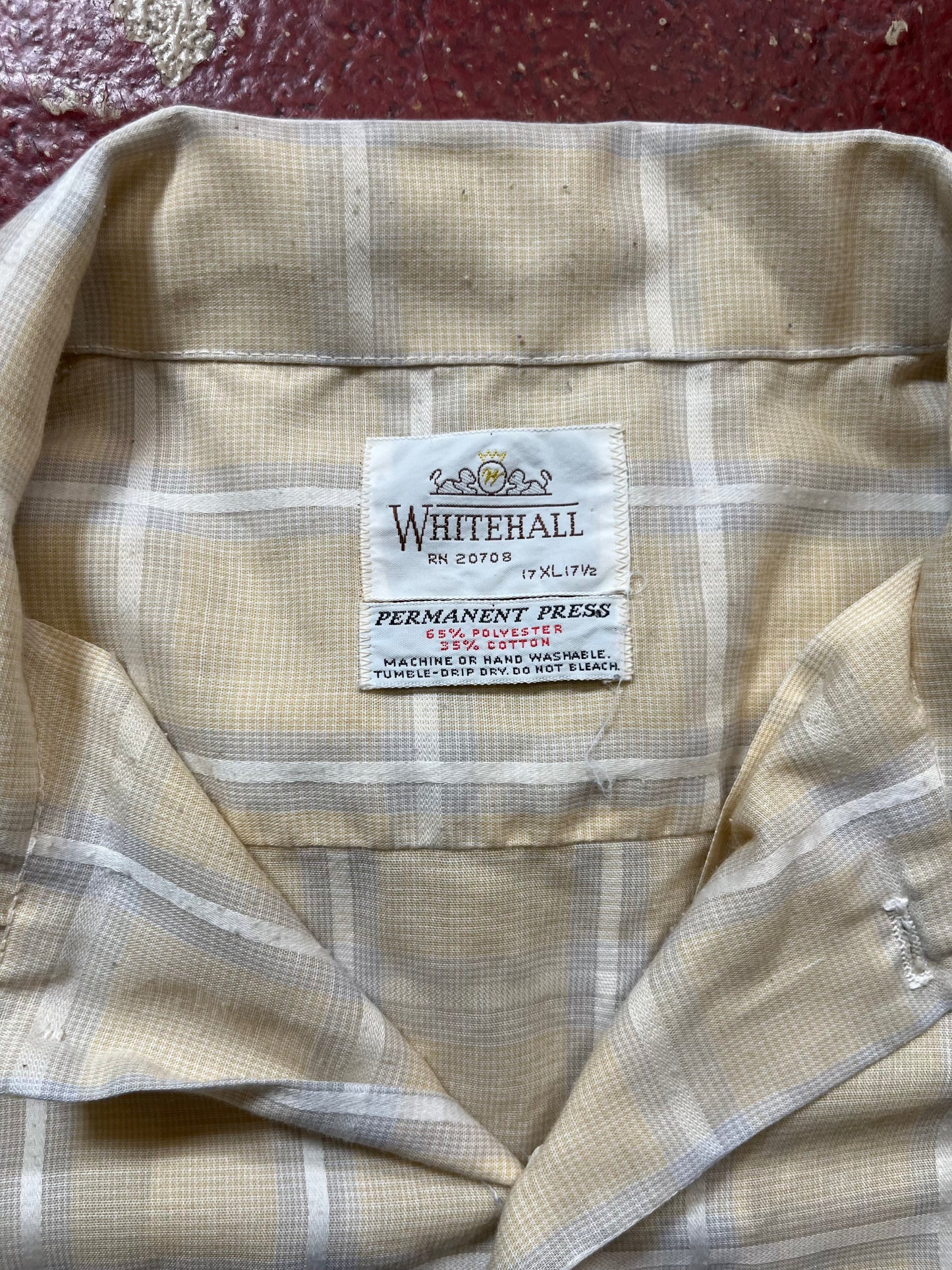 60s/70s Whitehall Yellow & White Short Sleeve Shirt