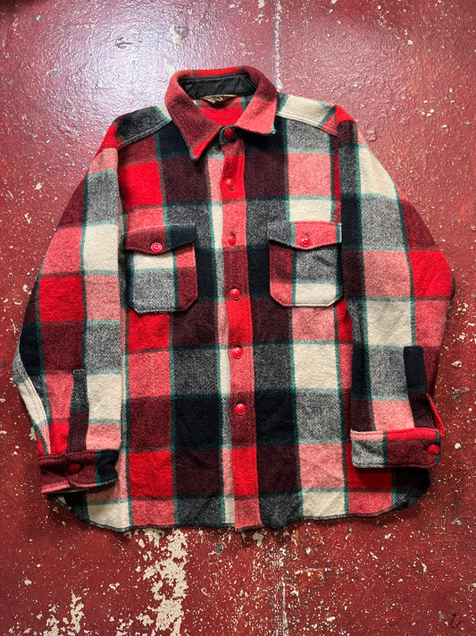 50s/60s Woolrich Wool Red & White Flannel