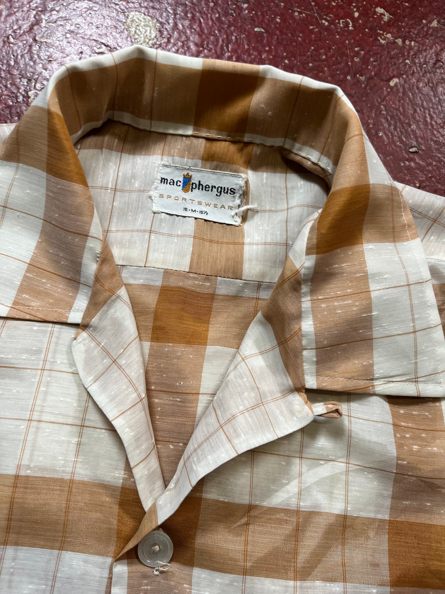 60s Mac Phergus Brown & White Fleck Short Sleeve Shirt