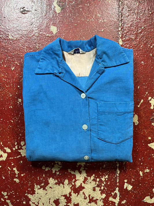 50s/60s Kerrybrooke Corduroy Loop Collar Long Sleeve Shirt