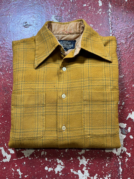 70s Sears Yellow & Brown Long Sleeve Shirt