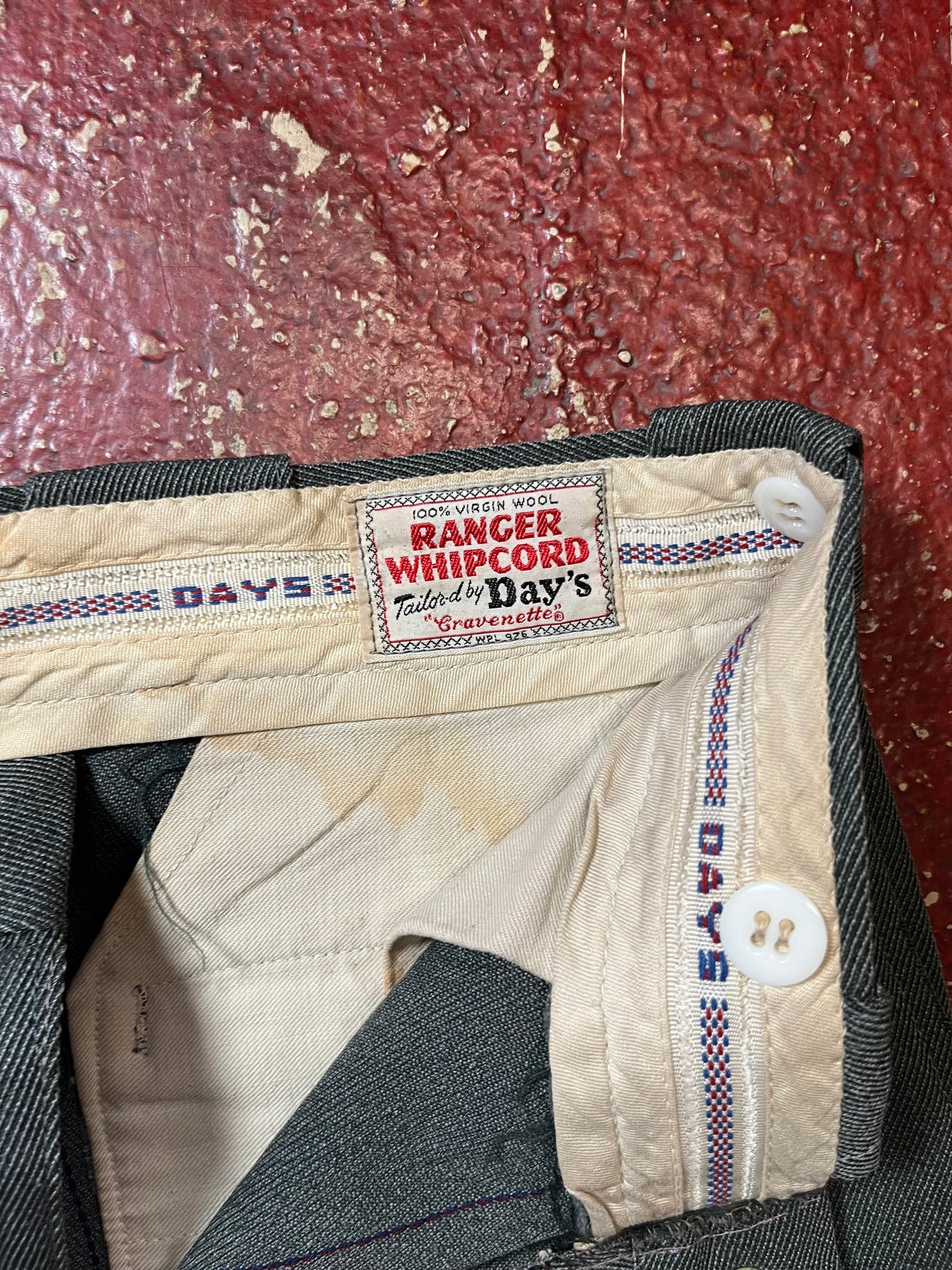 50s Days Whipcord Grey Pants