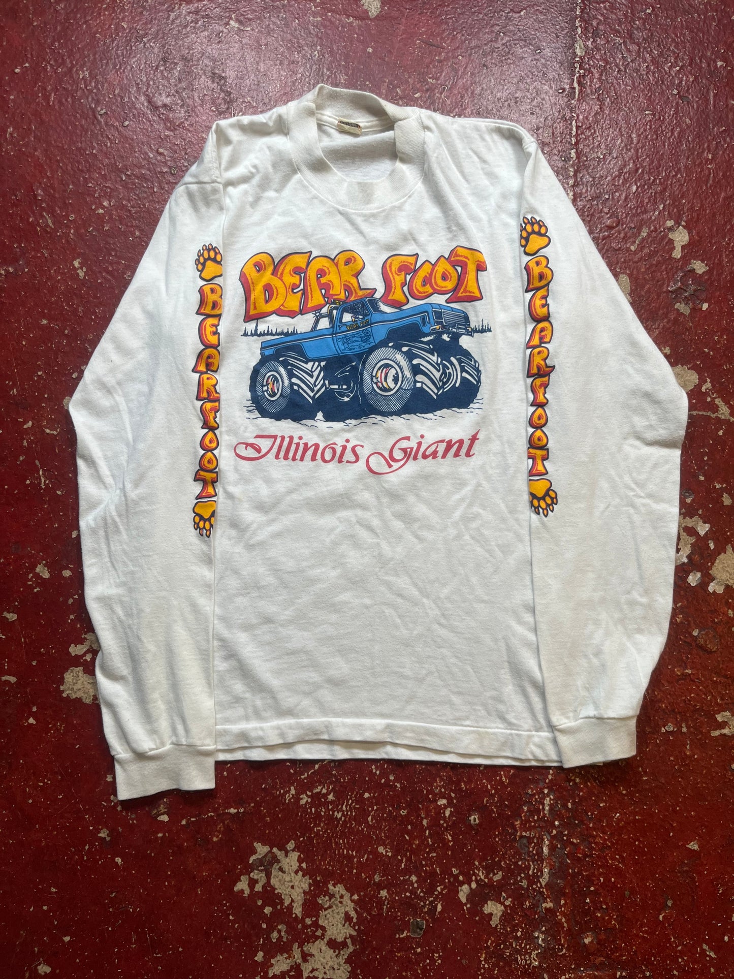 80s Bear Foot Monster Truck Long Sleeve Shirt