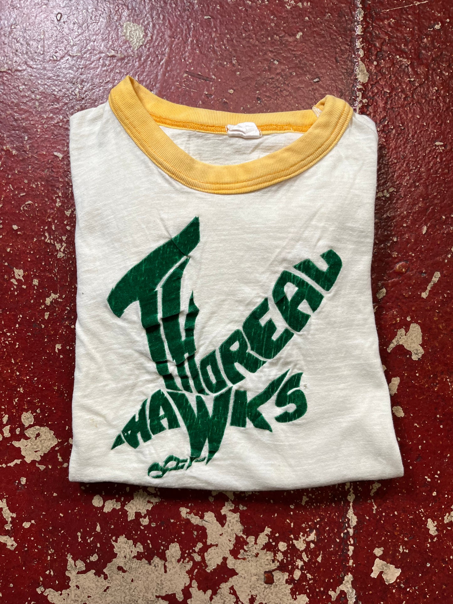 60s/70s Thoreal Hawks Flock Ringer Tee