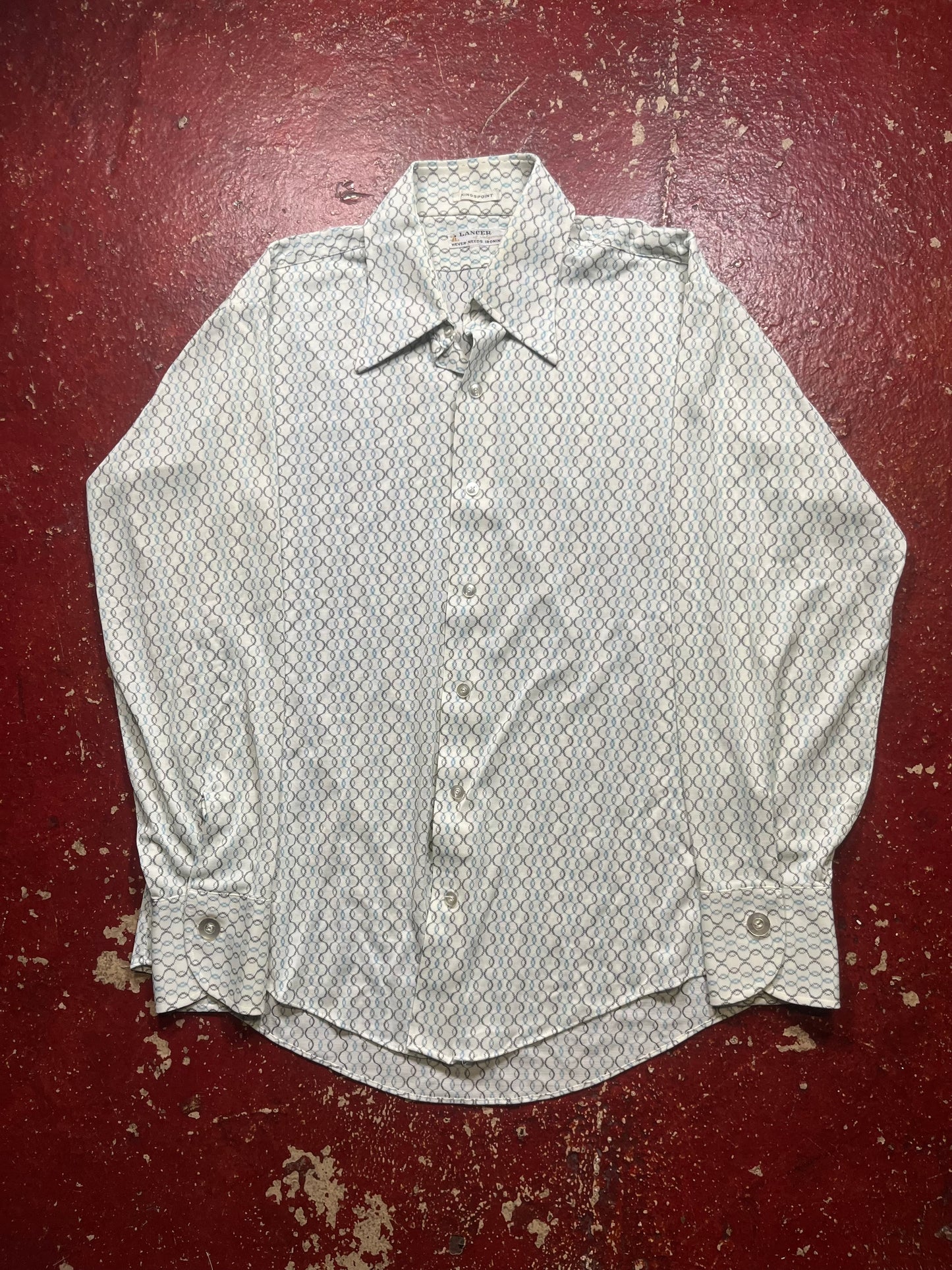 70s Lancer Polyester Long Sleeve Button Up Shirt