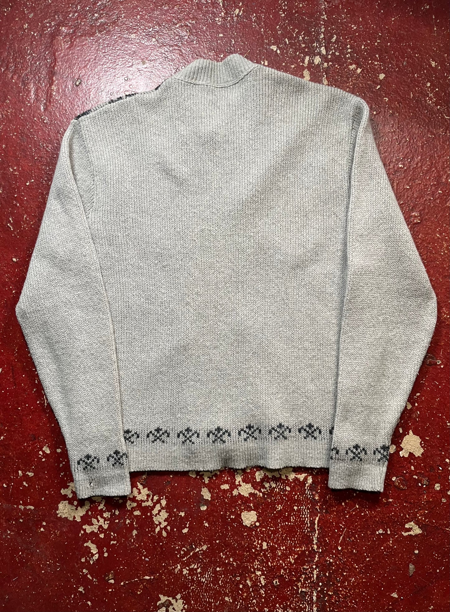 50s/60s Welgrume Crosses Full Zip Up Sweater