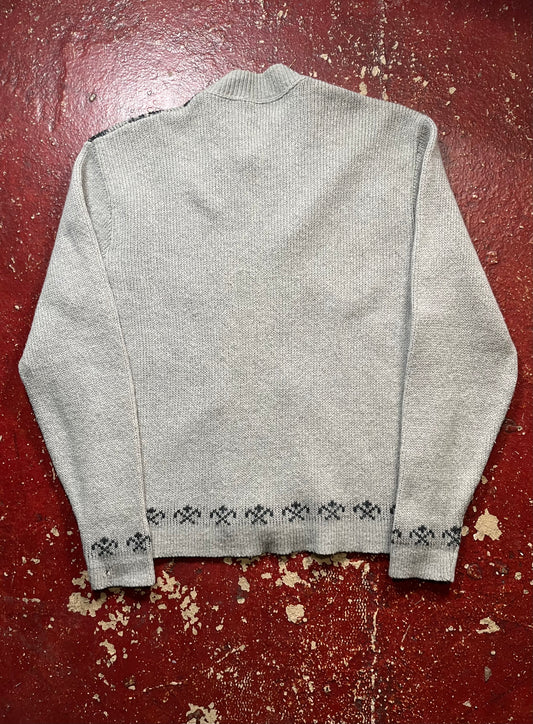 50s/60s Welgrume Crosses Full Zip Up Sweater