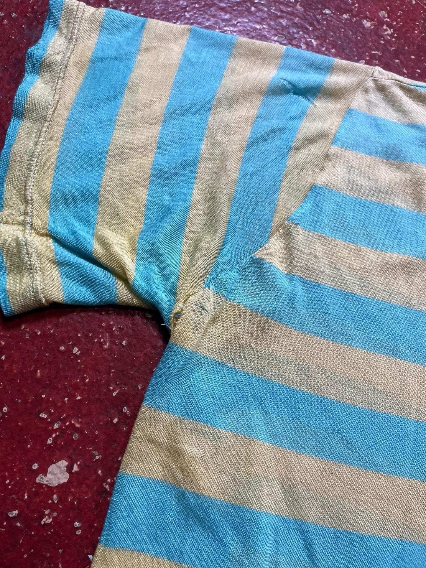 70s/80s Green & Blue Striped Tee