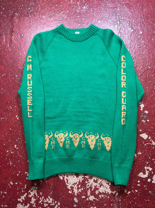 70s Color Guard Green Knit Sweater