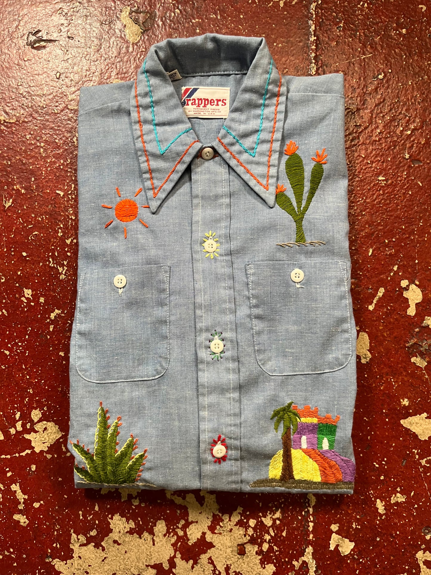70s Rappers Wild West Chambray Long Sleeve Shirt