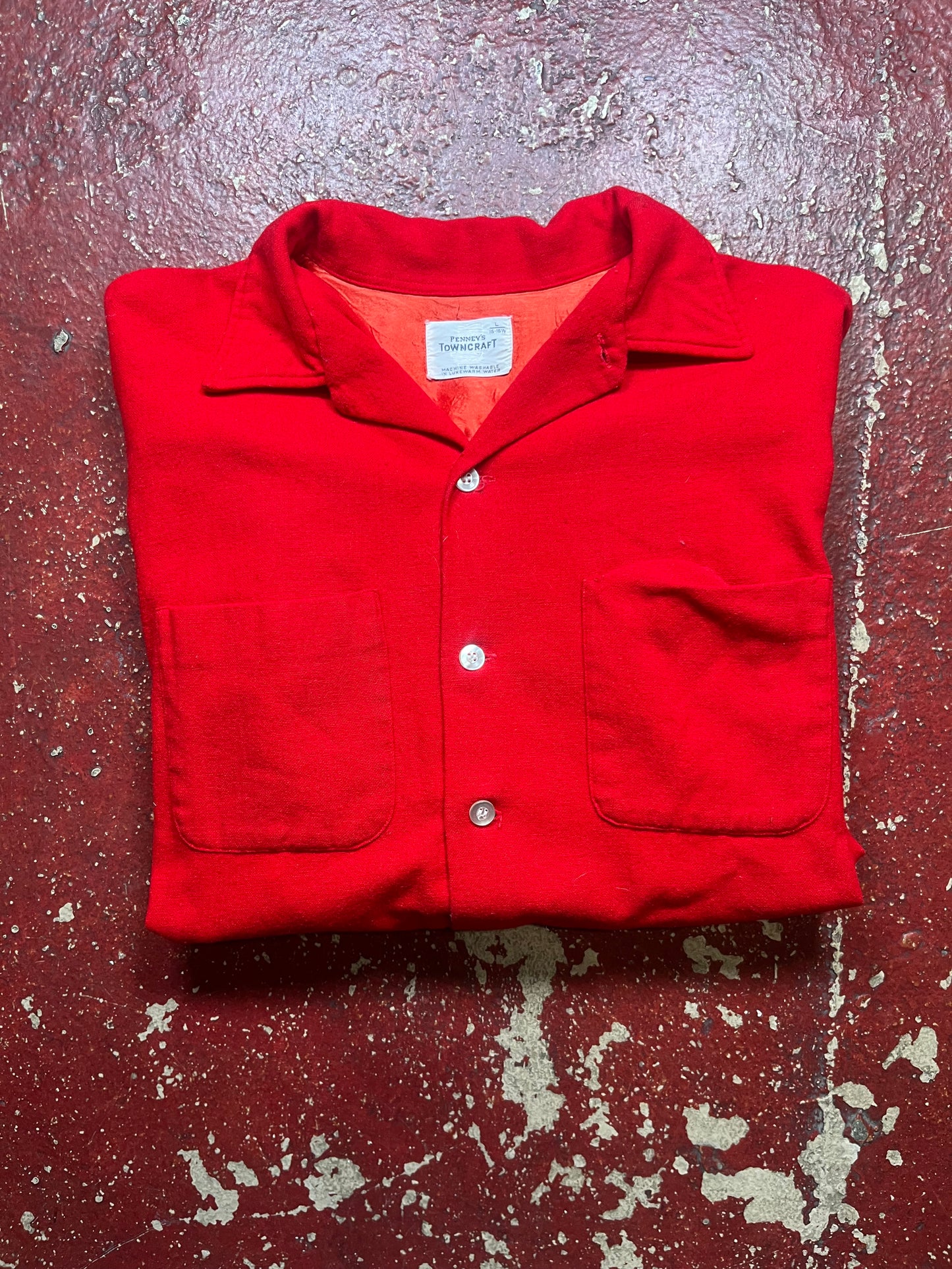 60s Pennys Towncraft Red Wool Flannel