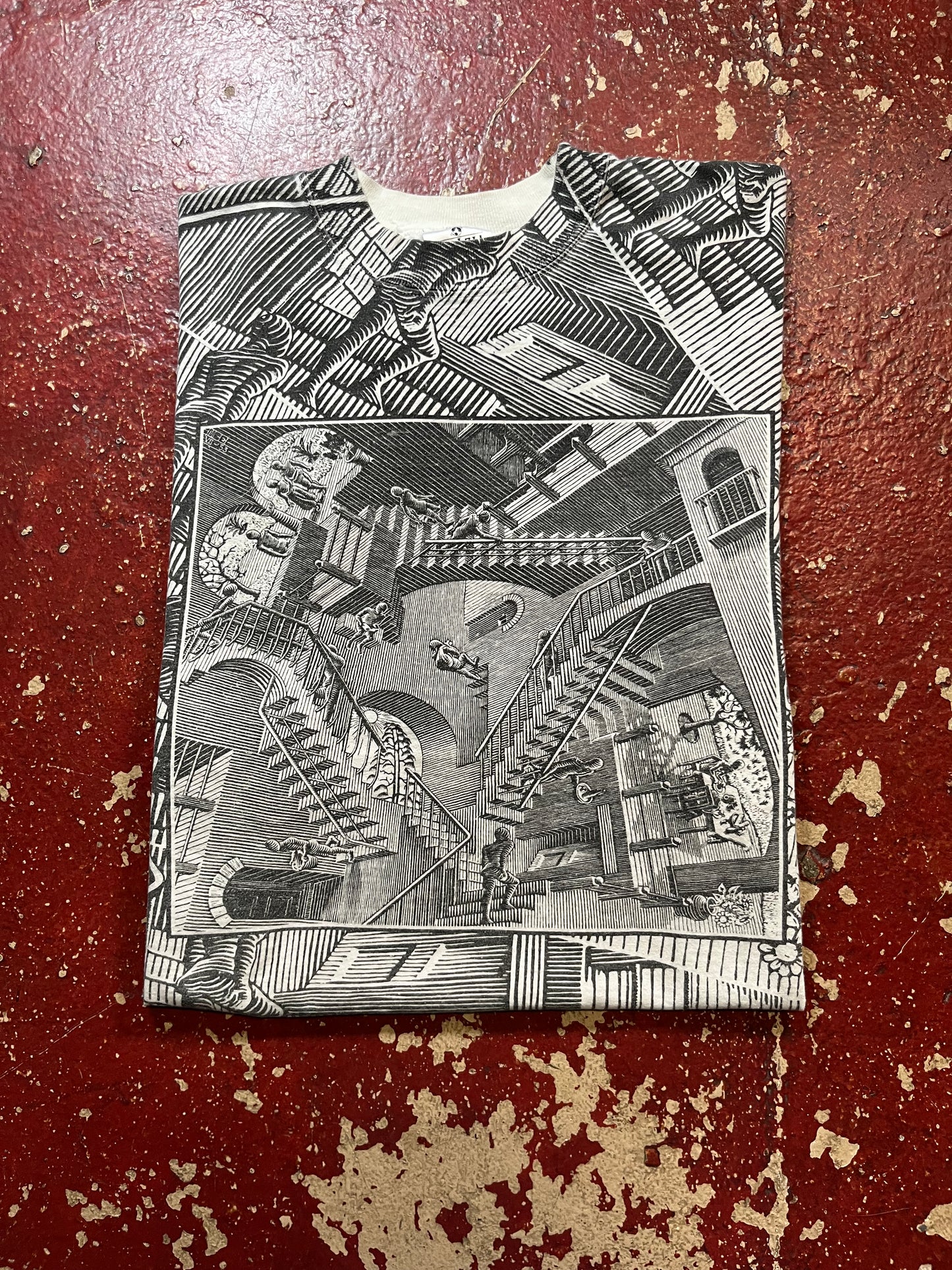 90s MC Escher “Relativity” AOP Tee